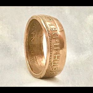 1964 Unitedly Kingdom Penny coin ring